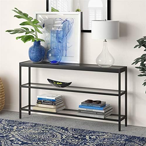 Henn&Hart 3-Shelf Console Table in Blackened Bronze