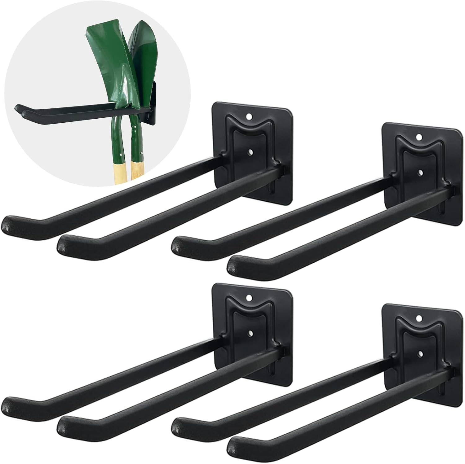Delmoar Garage Hooks Heavy Duty 4 Pack, Garage Storage Hooks, Tool Hangers for Garage Wall Utility Wall Mount Garage Hooks and Hangers with Screws and Anchors for Handling Ladders, Fixing Chairs
