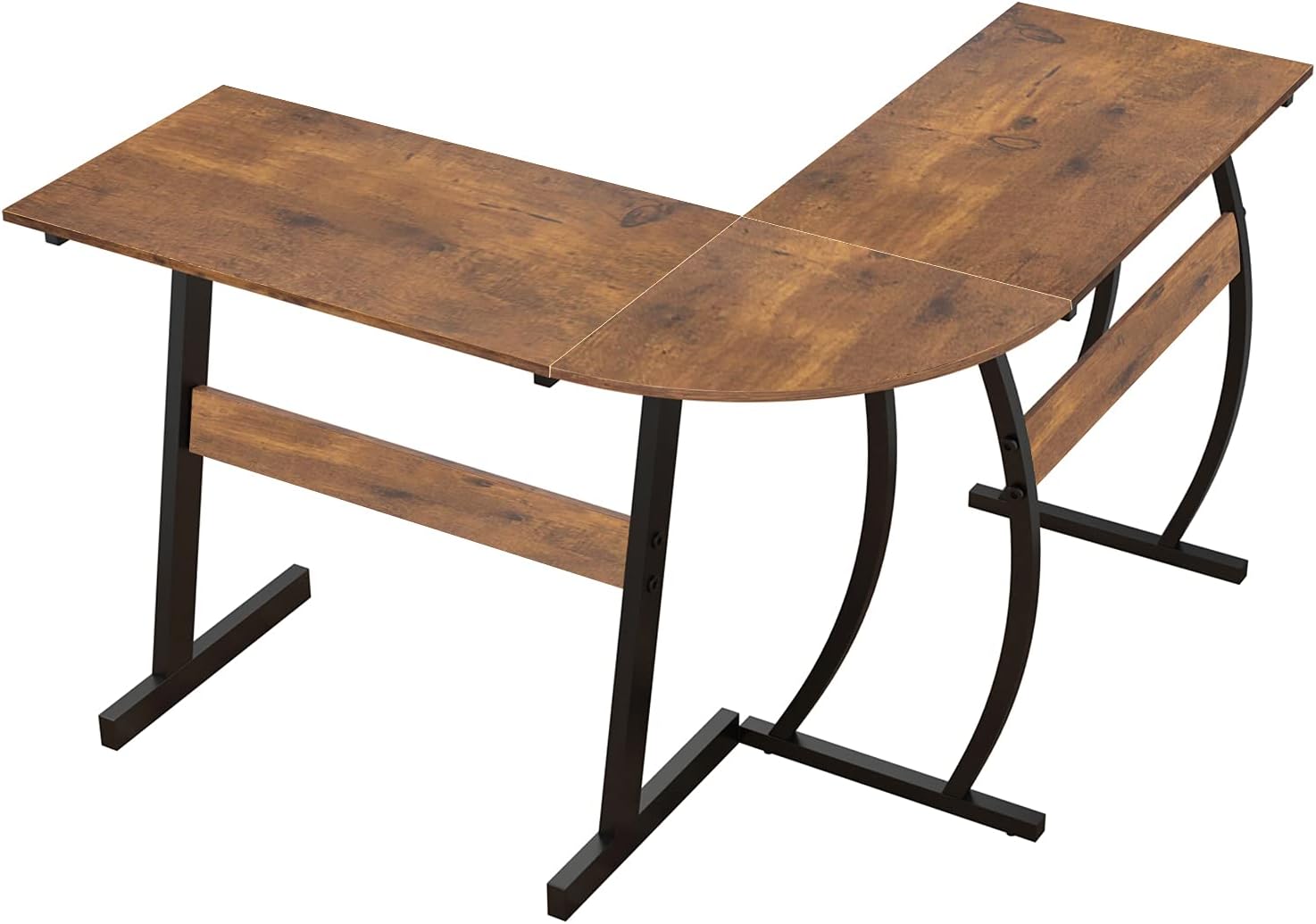 QEEIG Grey L Shaped Desk for Small Space Corner Office Gaming Desks L-Shaped Computer Table Home Writing Bedroom Study Work PC Laptop 49 inch, Rustic Gray (LD011-024GY)