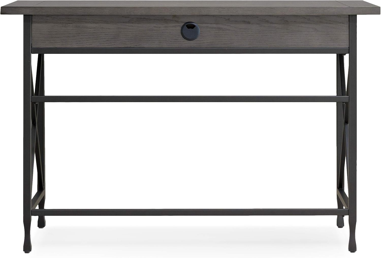 Leick Chisel & Forge Writing Desk, Smoke Gray/Matte Black