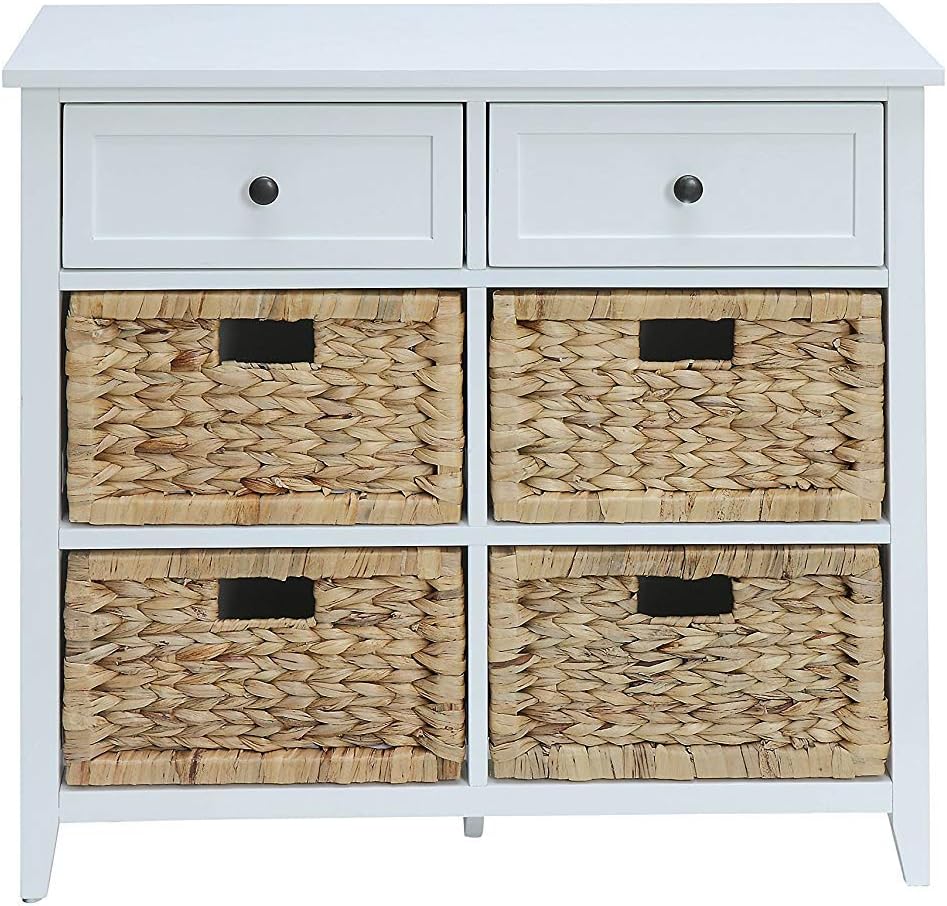Wood & Style Furniture Flavius White Accent Chest Premium Office Home Durable Strong