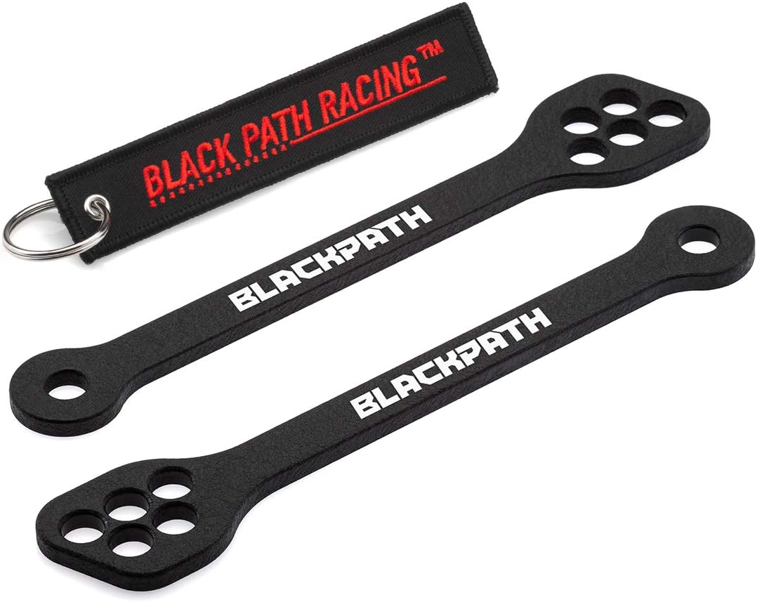 BlackPath - Fits Suzuki + Kawasaki Adjustable 1-4 Inch Rear Lowering Links GS 500 + GSF 600 Bandit + Ninja ZX-6R + Ninja ZX-7R + Ninja ZX-9R + Ninja ZX-10R + Ninja ZX-12R (Black) Steel