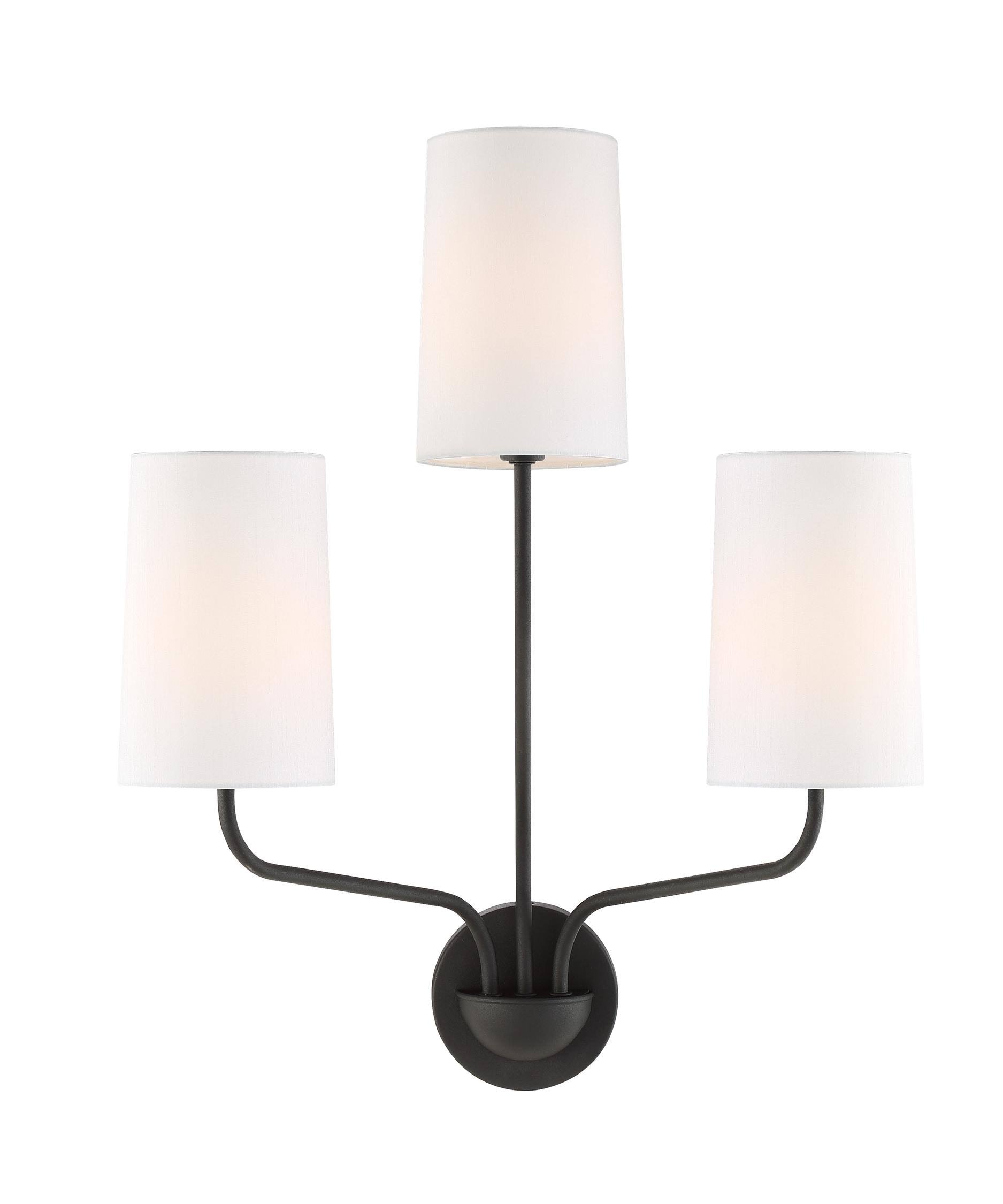Crystorama LEI-203-BF Leigh 3 Light Black Forged Sconce