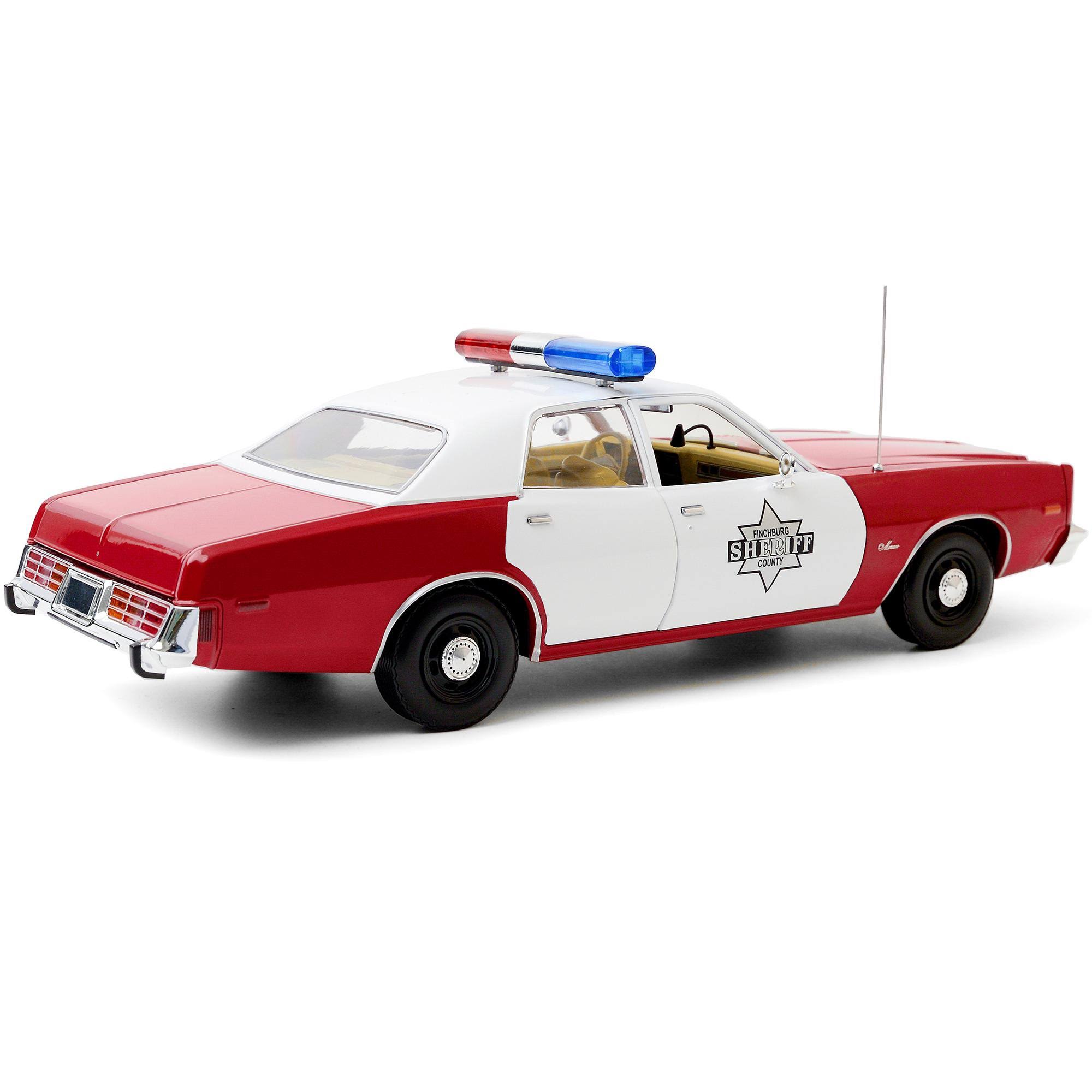 1977 Dodge Monaco Finchburg County Sheriff Burgundy and White 1/18 Diecast Model Car by Greenlight