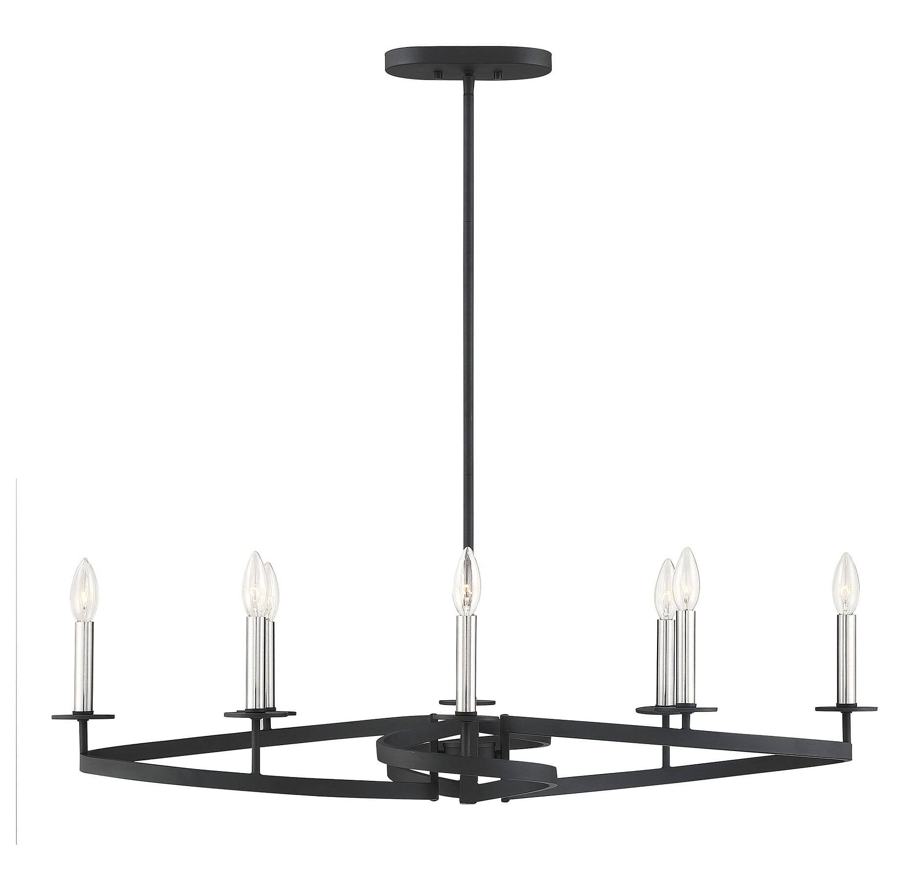 Savoy House Monteray 8 Light Linear Chandelier in Black-Satin Nickel - 1-2272-8-145