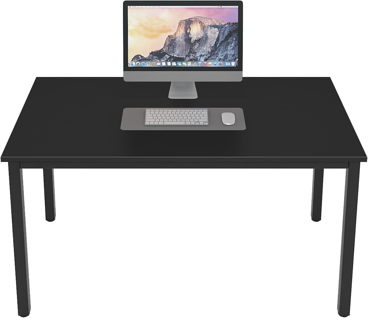 DlandHome 63 inches X-Large Computer Desk, Composite Wood Board, Decent and Steady Home Office Desk/Workstation/Table, BS1-160TB Teak and Black Legs, 1 Pack