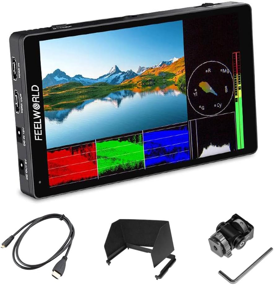 FEELWORLD F7 PRO 7 Inch 3D LUT Touch Screen DSLR Camera Field Director AC Monitor F970 External Power and Install Kit 4K 60Hz HDMI Input Output 1920X1200 IPS Panel