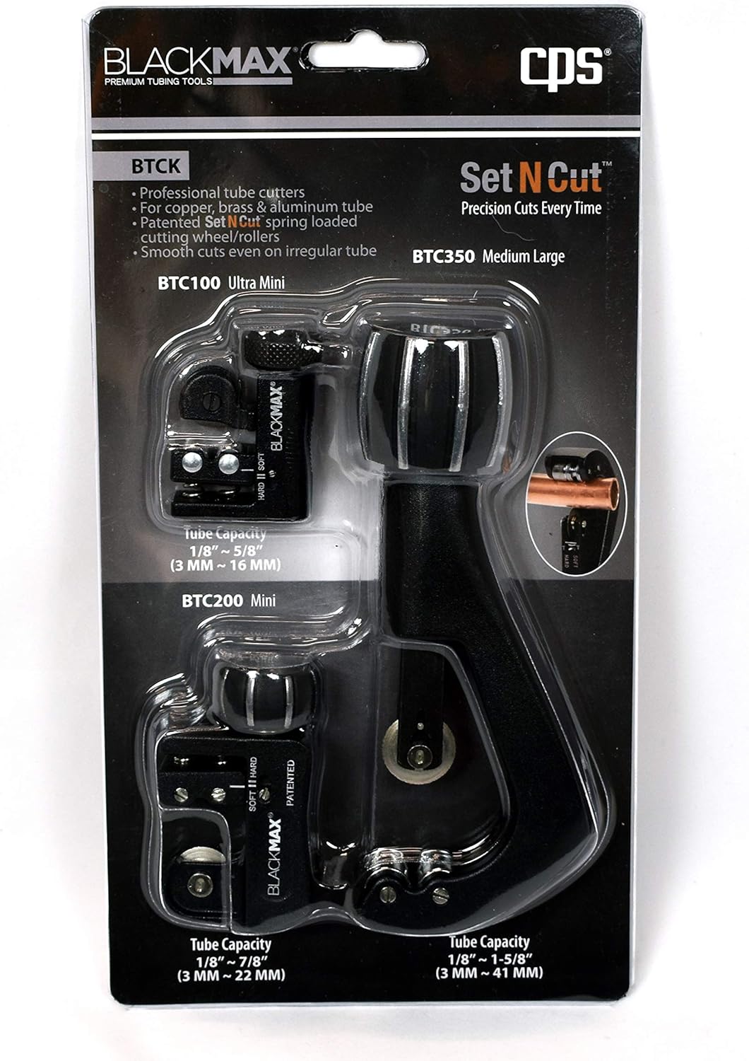 CPS BTCK BlackMax Tuber Cutter Kit, Quick Release, Lightweight, Small