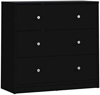 Atlin Designs Modern 3 Drawer Wooden Chest in Black