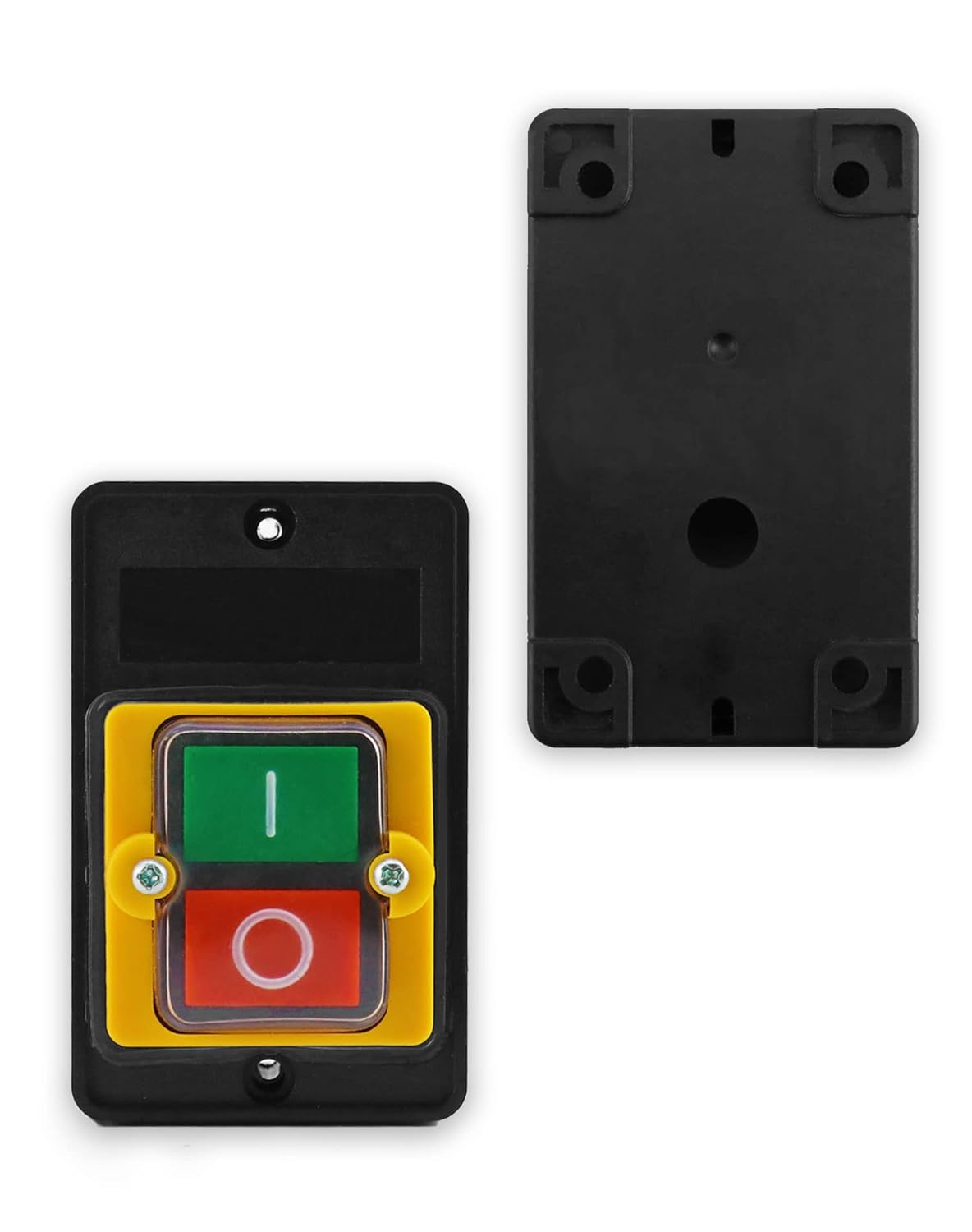 QWORK Push Button Switch, AC220V/380V 10A Waterproof On/Off Start/Stop Switch Motor Start Stop Push Button KAO-10KH