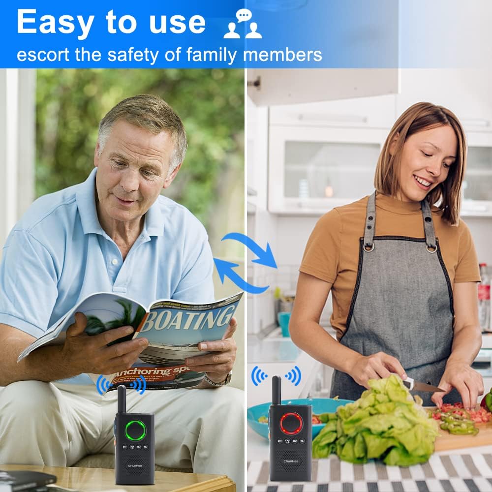 ChunHee Intercoms Wireless for Home-Home Intercom for Elderly-Business Intercom System Room to Room Communication 1.5 Miles Long Range 16 Channel Intercom System for Office/Camping/Hiking/Vacation