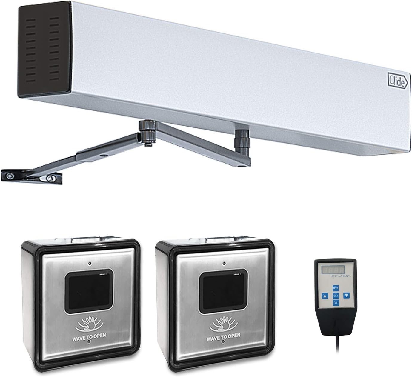 Olide-120B Touchless Automatic Door Opener Wave Sensor Switch to Activate Door with 2pcs Wired Wave Sensor Switches Olide-513