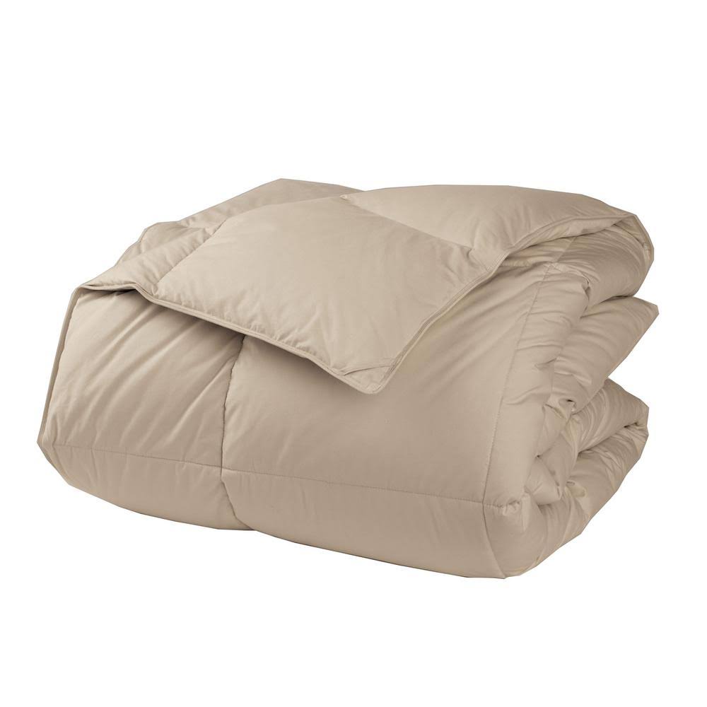 The Company Store Lacrosse LoftAIRE Light Warmth Feather Tan Queen Down Alternative Comforter