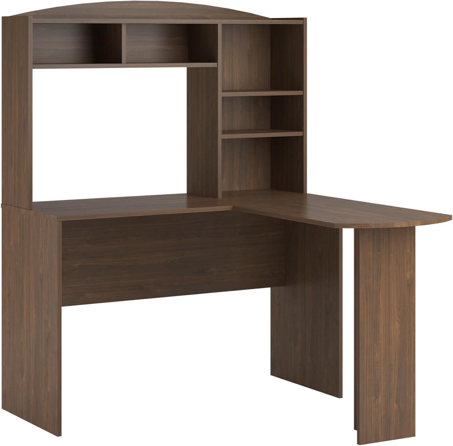 Ameriwood Home Dakota Space Saving L Desk with Hutch, Dark Russet Cherry