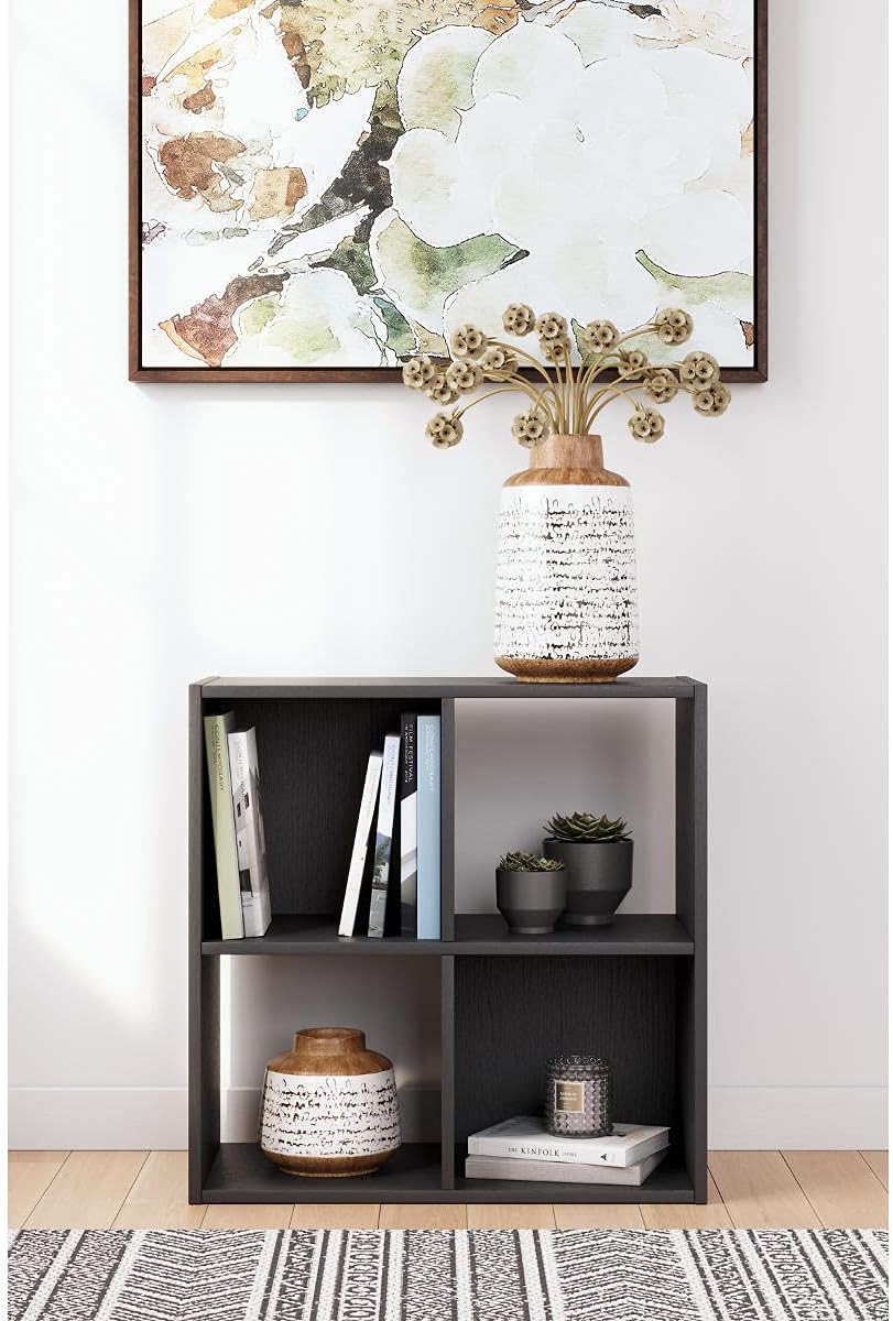 Ashley Furniture Langdrew Four Cube Organizer, Black Pack of 2