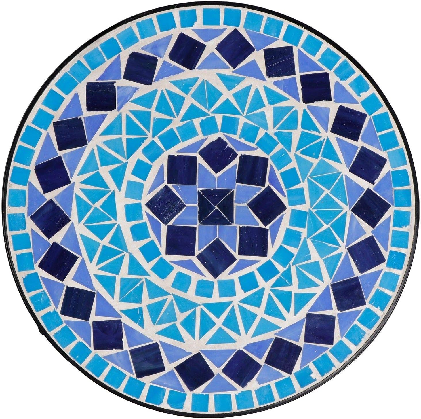 rik rik Mosaic Table Patio Plant Stand Curvaceous Legs Movable Round Side Table Pack of 2