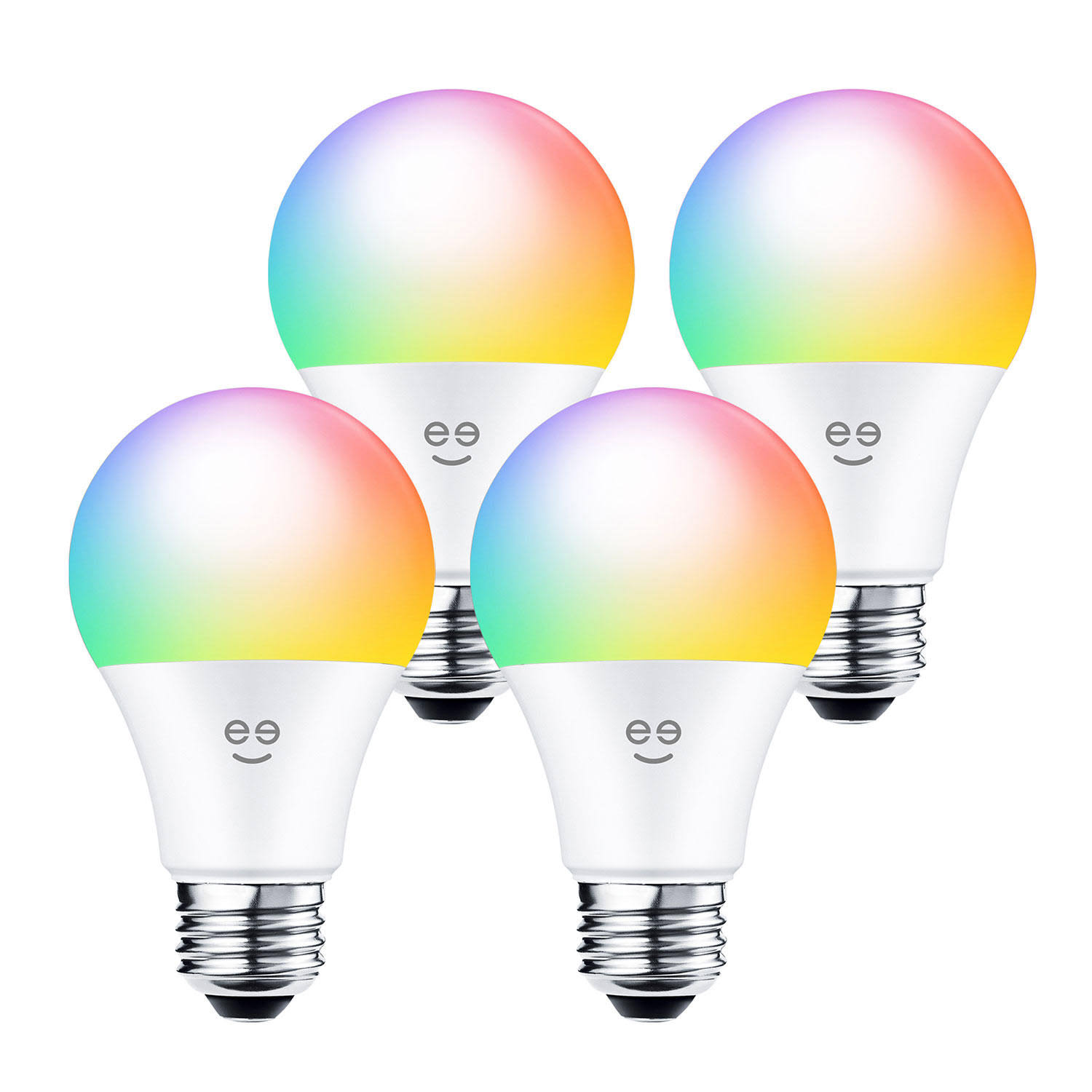 Geeni Prisma Plus 800 A19 Smart Wi-Fi Multicolor LED Light Bulbs (4 Pack) SMH10125