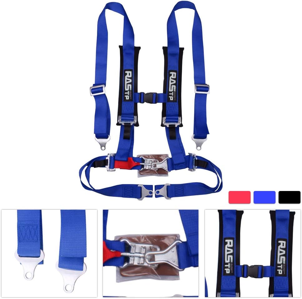 RASTP 4 Point Safety Harness Set with Ultra Comfort Heavy Duty Shoulder Pads,(Pack of 1) (Red) Pack of 2