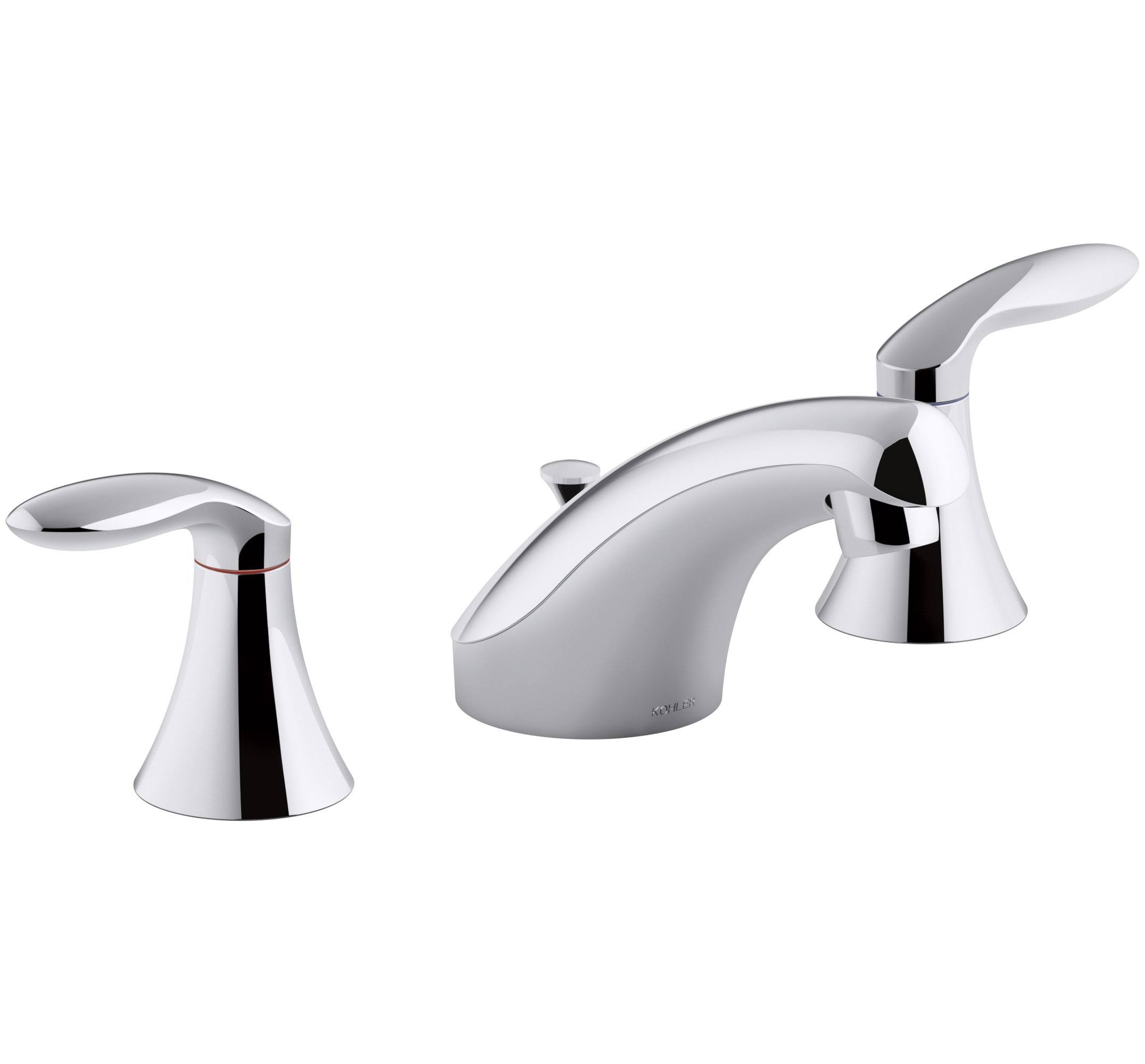 Kohler K-P15261-4RA-CP Coralais Widespread Bathroom Sink Faucet with Lever Handles, Pop-Up Drain, Lift Rod u0026 Project Pack, P