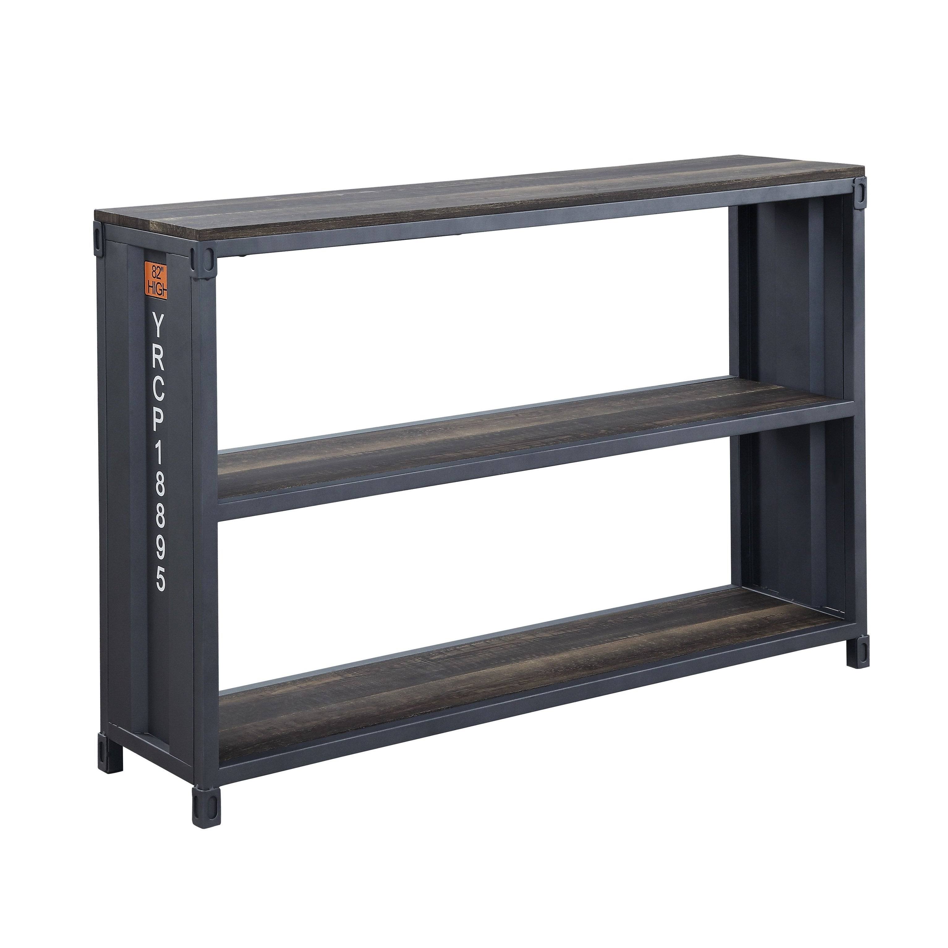Acme Cargo Bookshelf, Weathered Oak u0026 Gunmetal Finish 92997