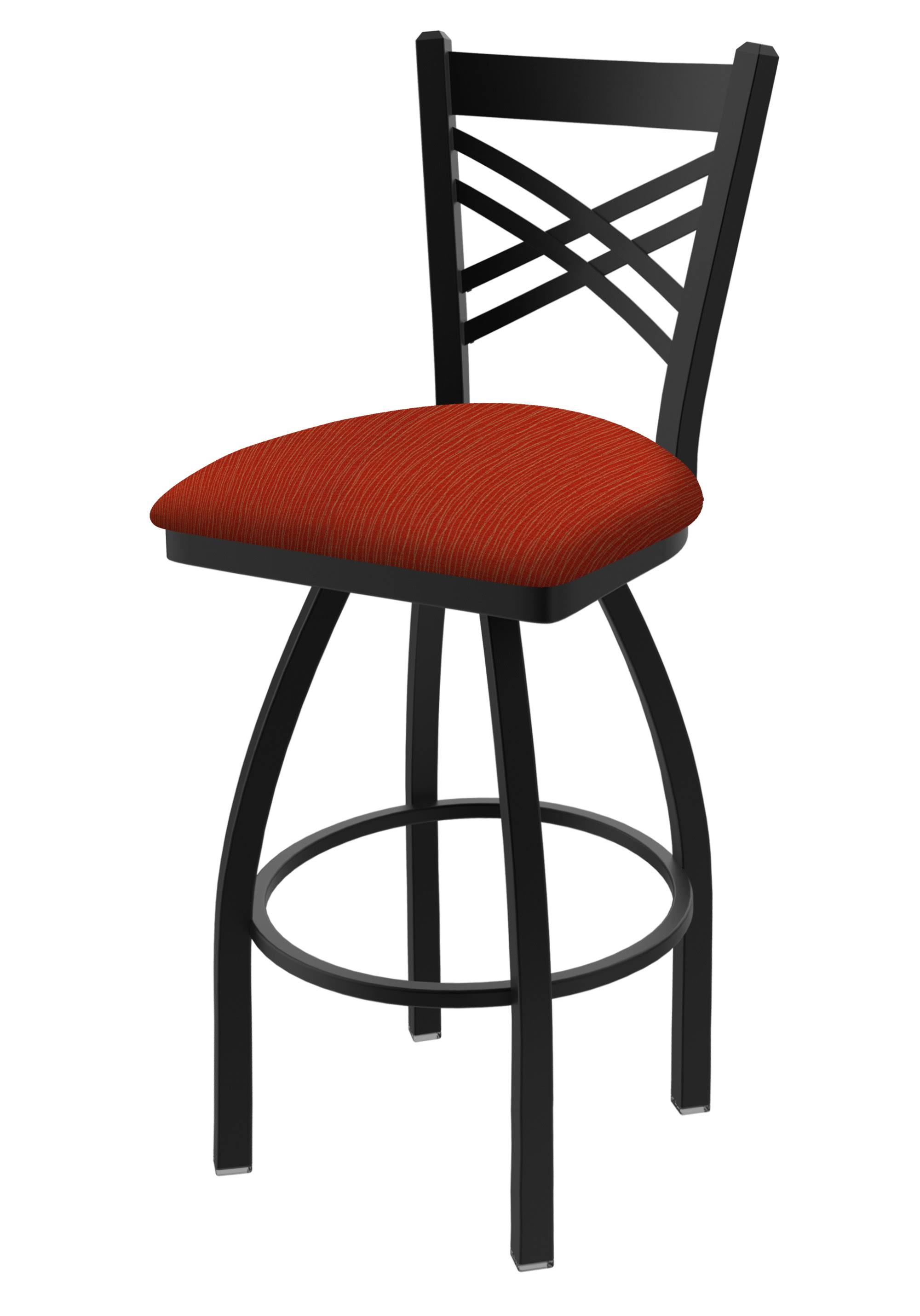 820 Catalina 25x22 Swivel Counter Stool with Black Wrinkle Finish and Graph Poppy Seat