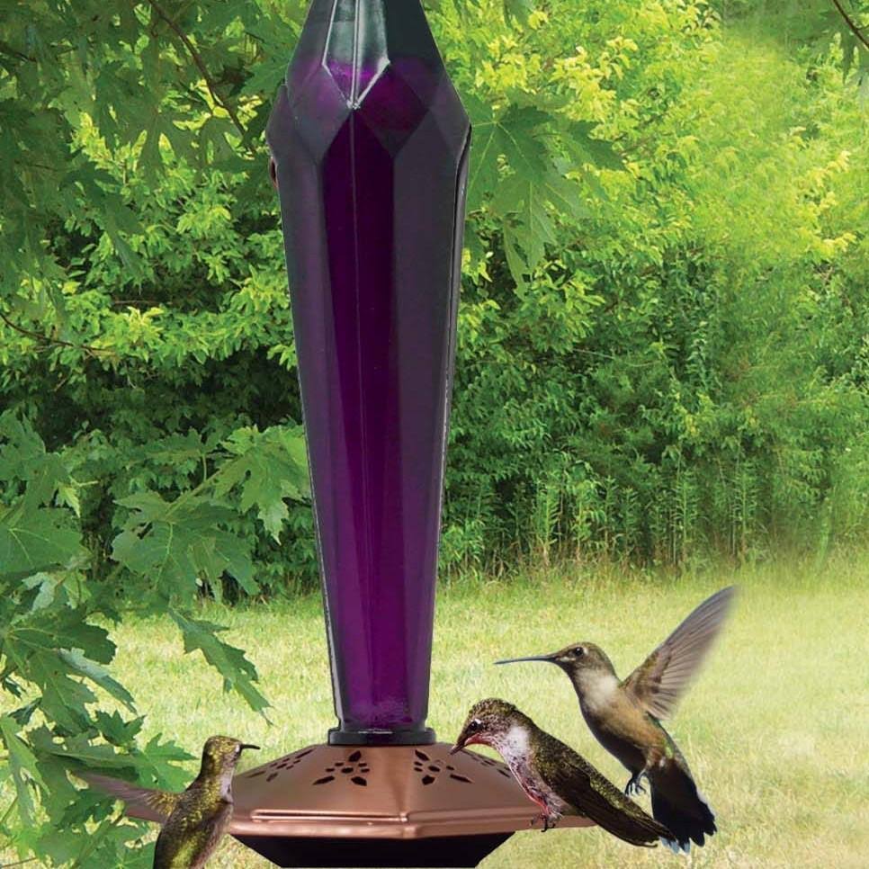 Faceted Amethyst Hummingbird Feeder