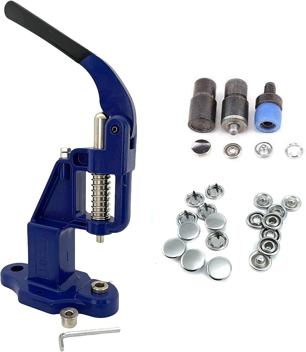 720 Sets Capped Prong (Baby) Snap Fasteners Kit Tool, 9.5mm Metal Baby Snap Buttons with Hand Press Machine for Sewing and Crafting