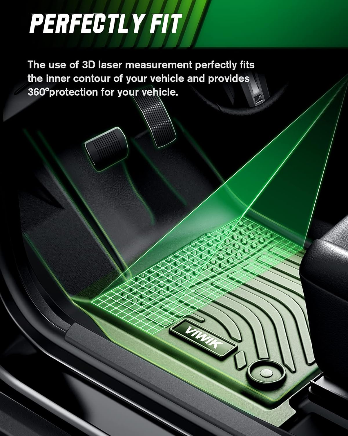 VIWIK Floor Mats Compatible for 2014-2019 Highlander, Car Mats All Weather Protection Custom Floor Liners Full Set Include 1st and 2nd Row Front & Rear, Automotive Floor Mats TPE Black