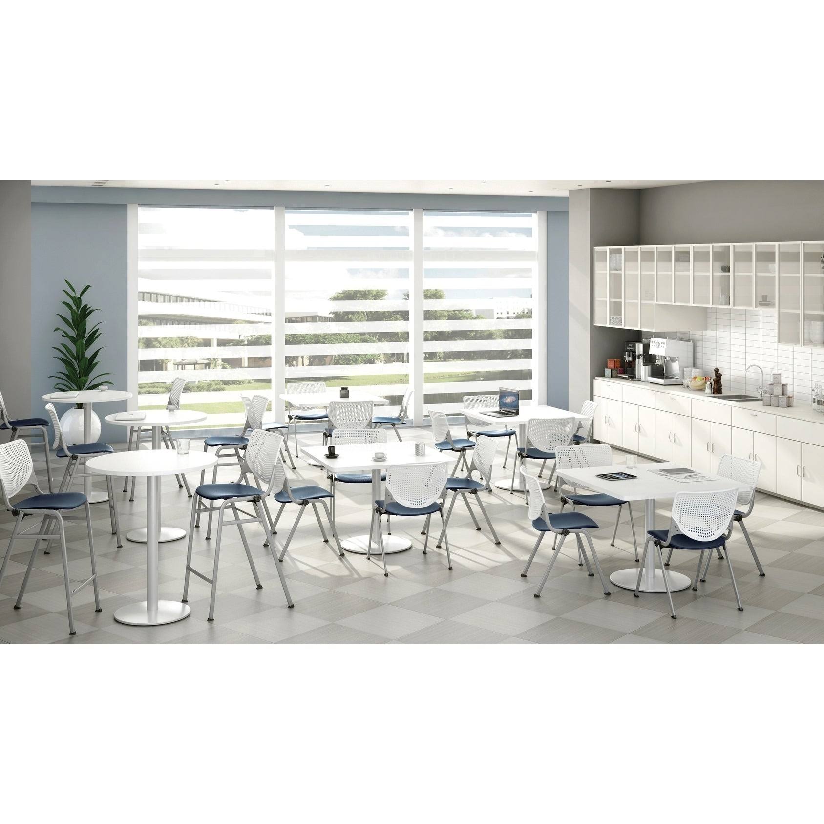 KFI Kool Stack Chair - White Back - Burgundy Seat