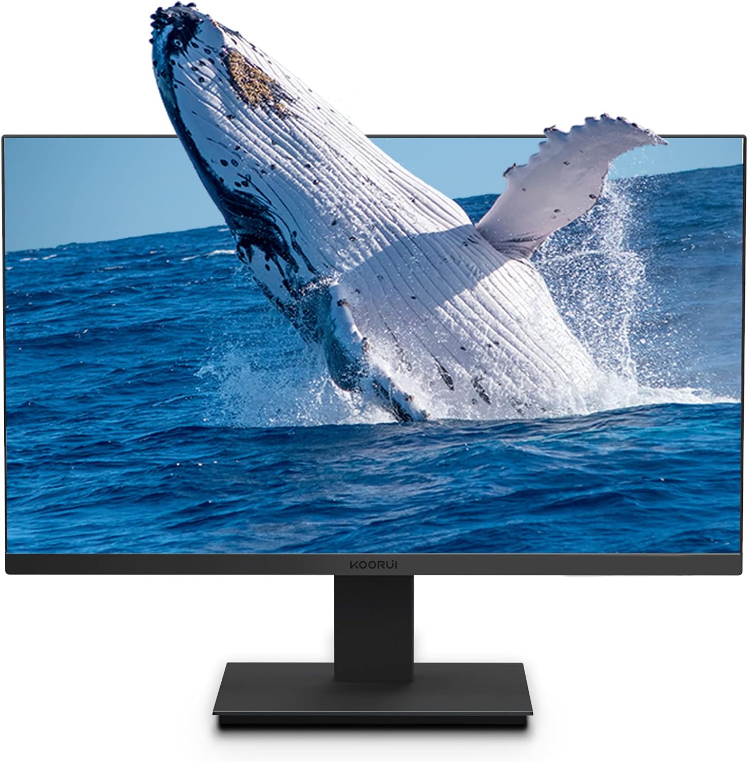 KOORUI 22 inch Business Computer Monitor, FHD 1080p 75hz Desktop Monitor, Ultra Thin Bezel Eye Care HDMI VGA Ports LED Monitor for PC, Black