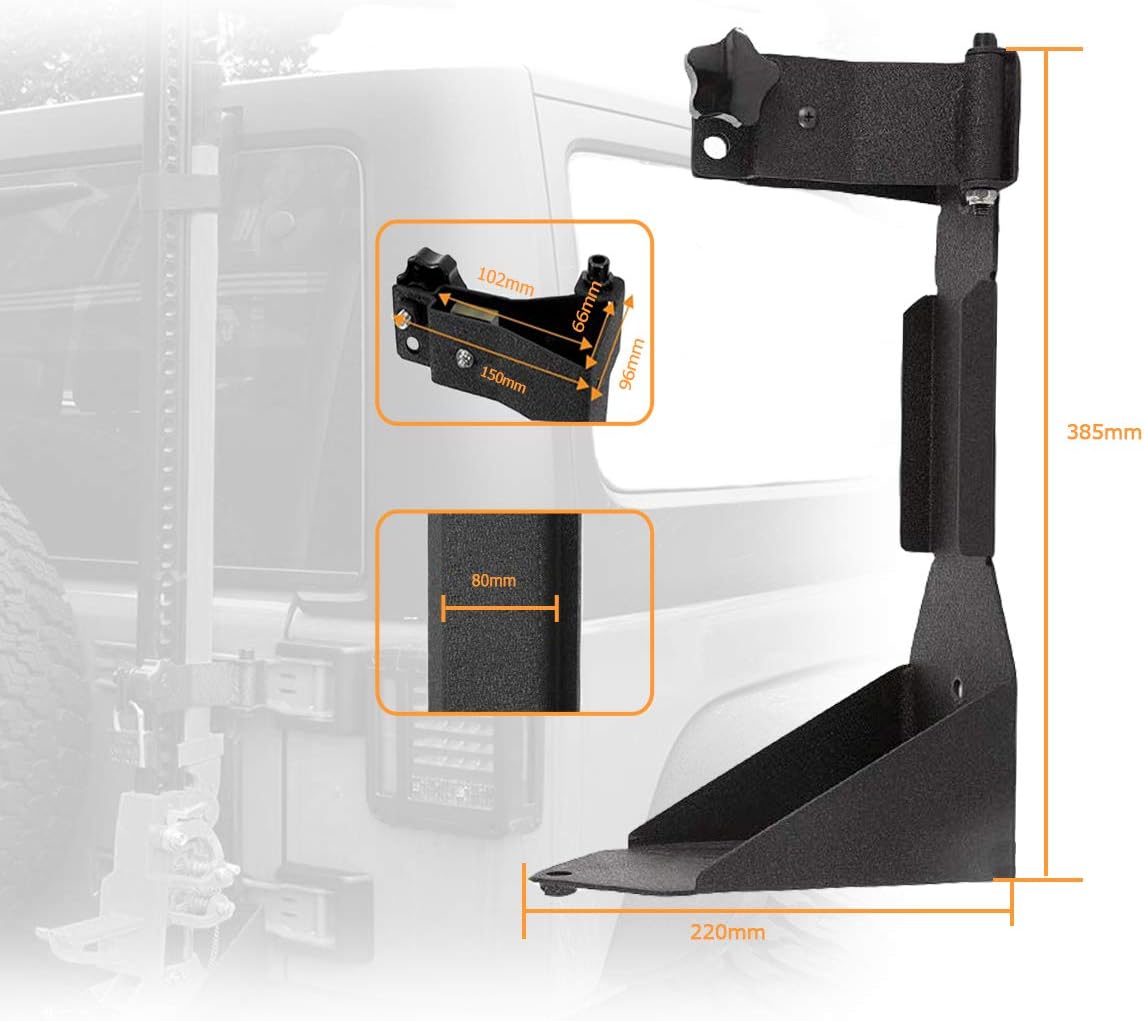 MOTL High Lift Jack Mount Bracket fit for Jeep Wrangler JK 2007-2018