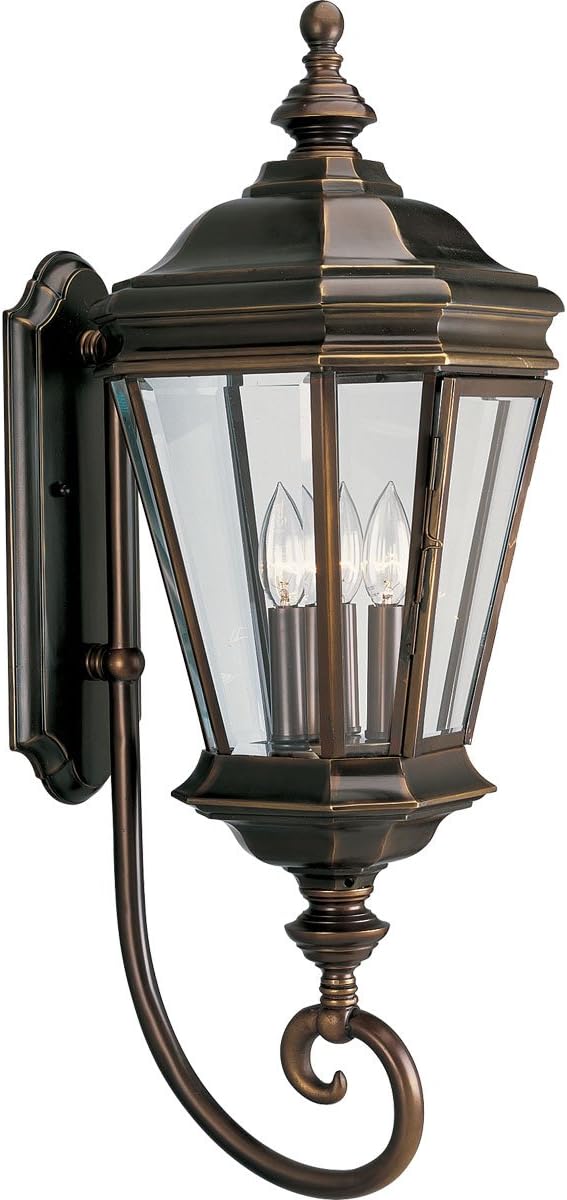 Progress Lighting P5672-108 Transitional One Wall Lantern from Prairie Collection in Bronze/Dark Finish Lighting Accessory, 10-Inch Width x 29-Inch Height