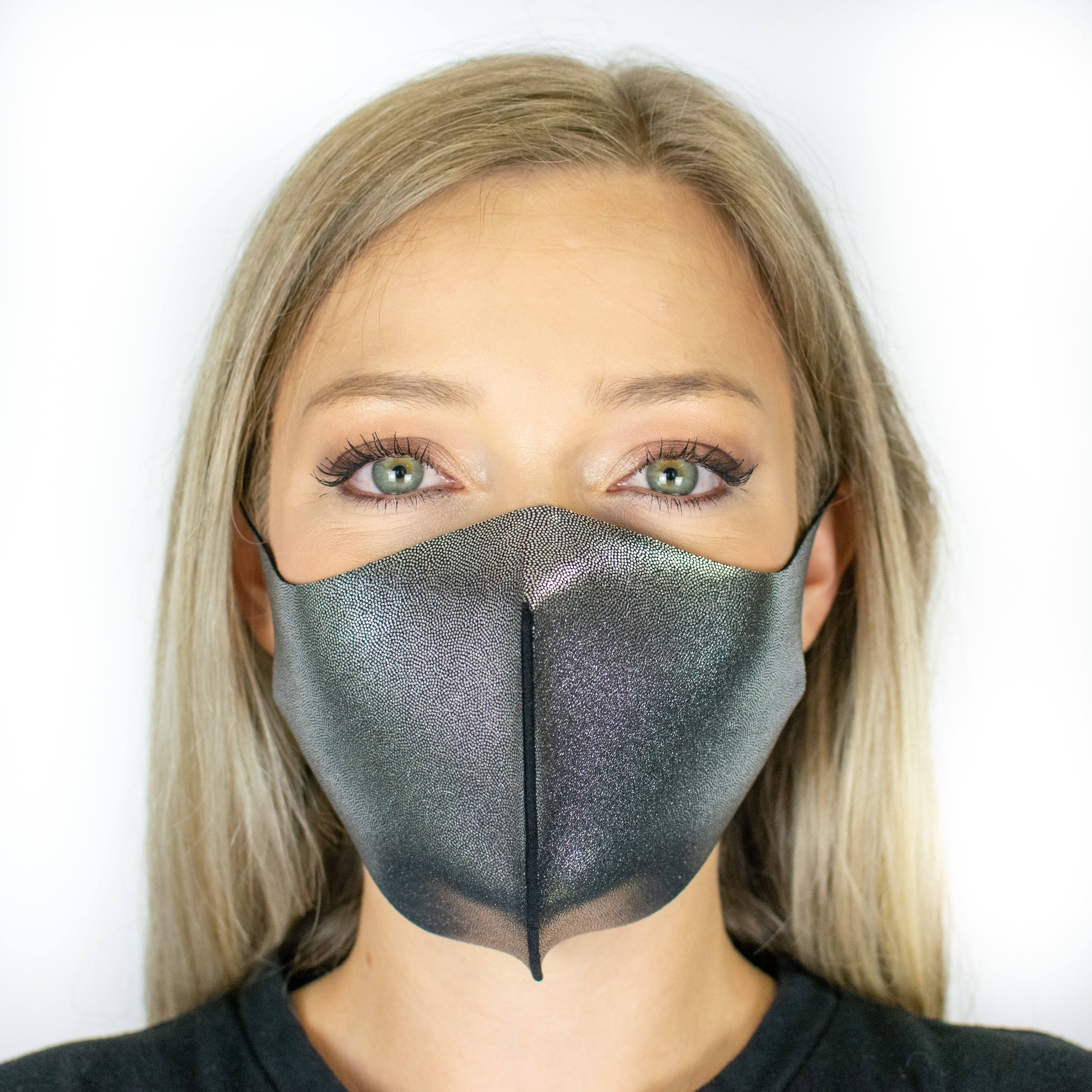 Dr. Green ATB UV Reusable Fashion Cloth Face Mask (Antimicrobial Silver-Nanotechnology) - Metallic Silver - 10-Pack