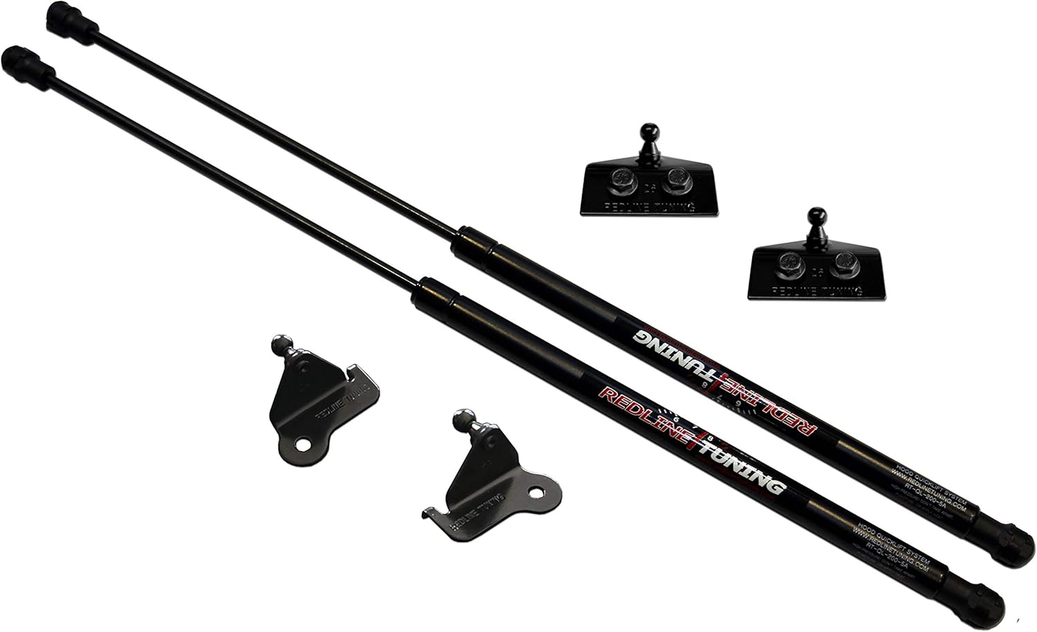 Redline Tuning 21-20002-02 Hood QuickLIFT PLUS Bolt-in System V2 Compatible with Jeep Wrangler JK 2007-2017 (All Black Components)