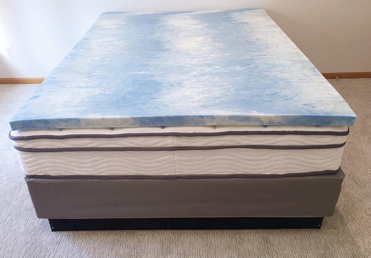 Skye 2-Inch Gel Infused Memory Foam Comfort Swirl Mattress Topper, Full, Made in USA Pack of 2