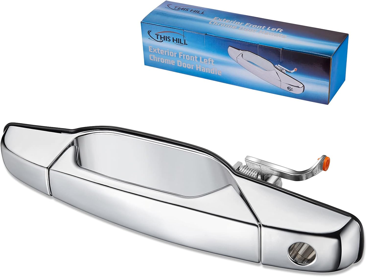 Exterior Chrome Door Handle,Front Left Driver Side Compatible with 2007-2014 Silverado Suburban Avalanche Tahoe,GMC Sierra Yukon,Cadillac Escalade,Replaces#20828258 22738721 25960525 80546