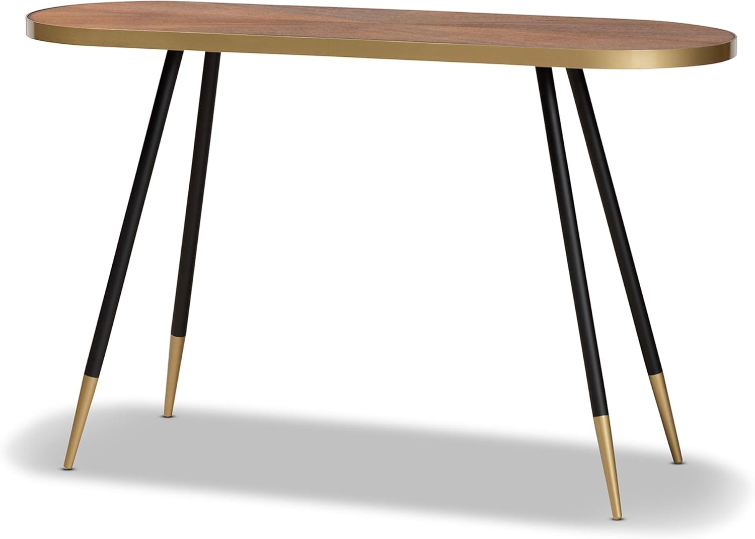 Baxton Studio Console Tables, Walnut/Black/Gold