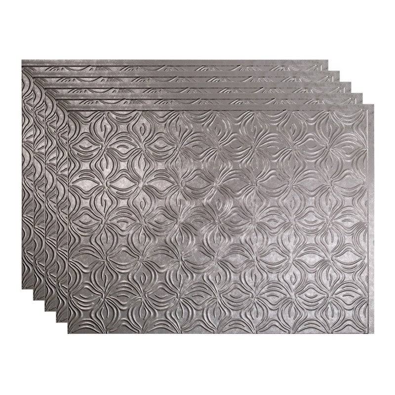 Fasade Lotus Backsplash in Galvanized Steel 15-square-foot Kit