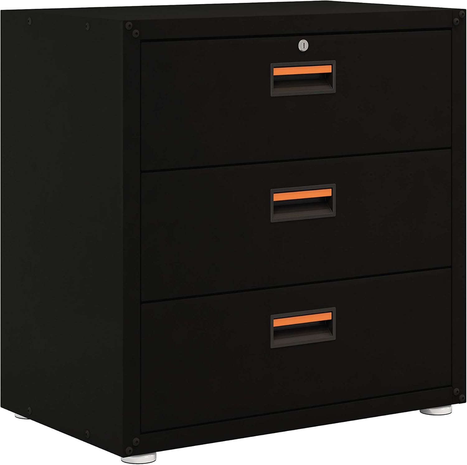 itbe for Home Ready-to-Assemble 3 Drawers Steel Cabinet (Black)