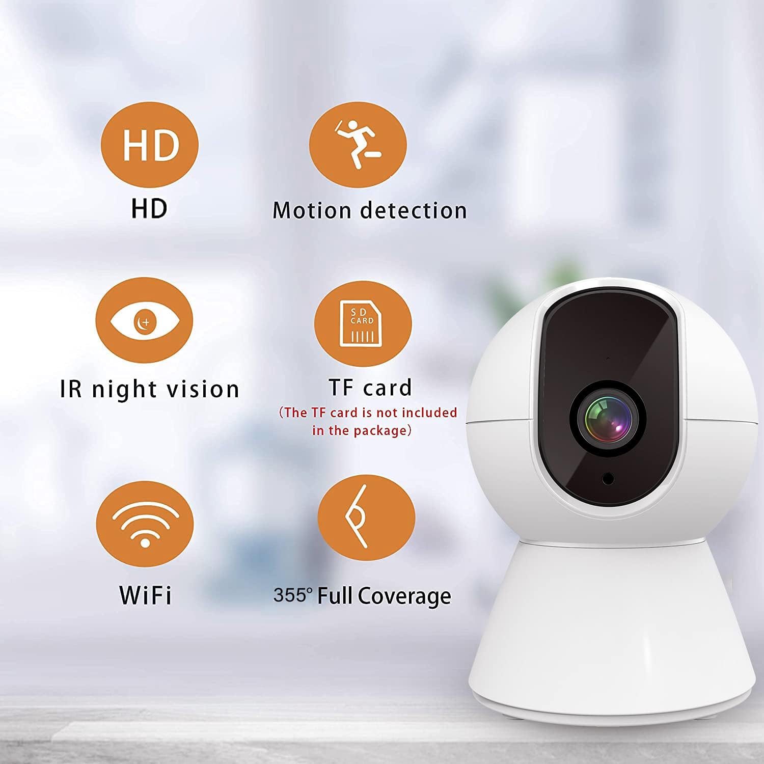 TODAAIR Indoor Cameras for Home Security WiFi 1080p HD Wireless Smart Baby Pet Camera Monitor with Motion Detection 2 Way Audio ,with Phone App,Alexa,Google Home Pack of 2