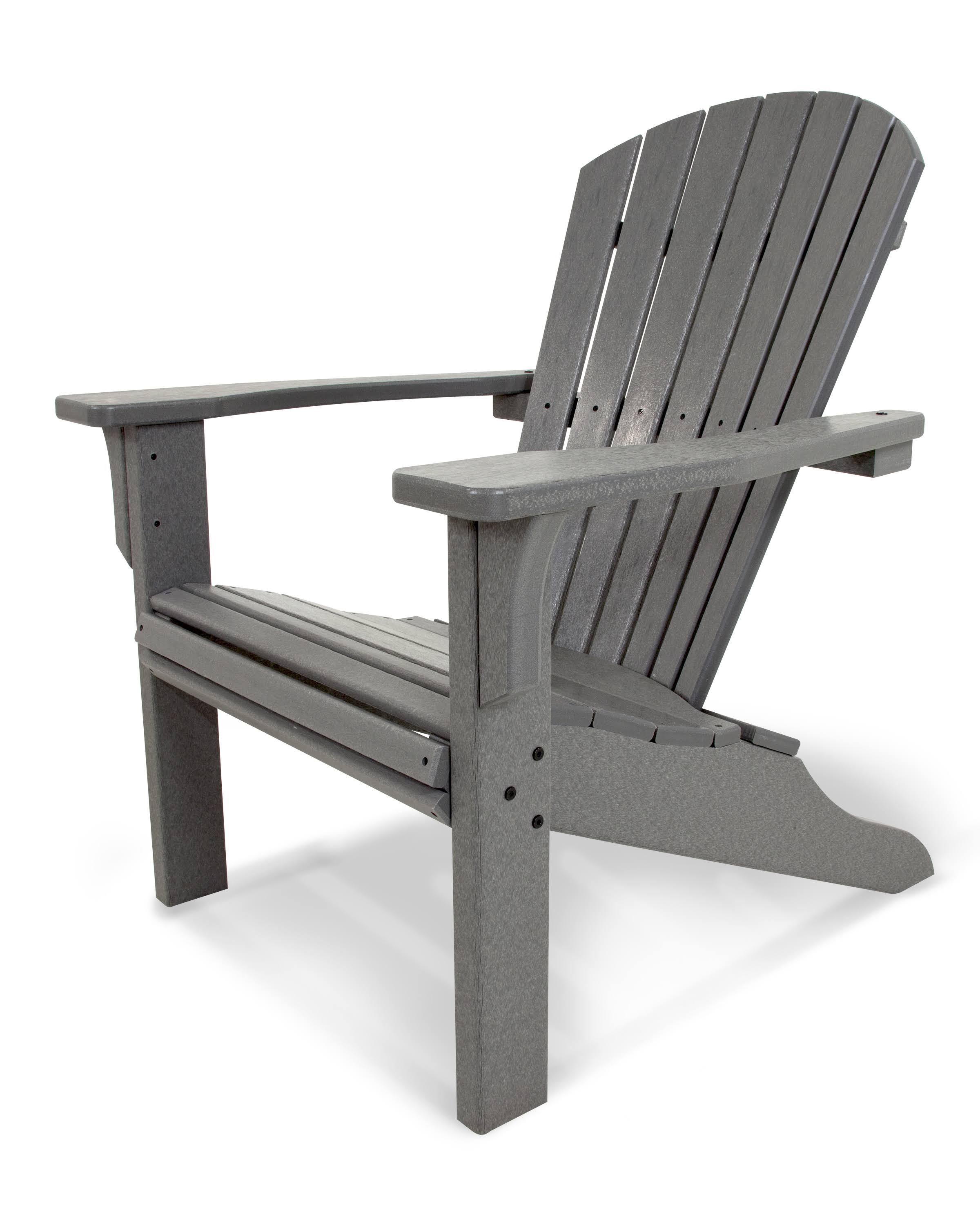 POLYWOOD SH22GY Seashell Adirondack Chair, Slate Grey
