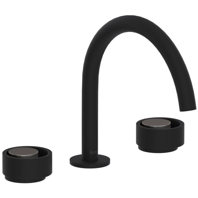 Rohl EC08D3IWMBN Eclissi Widespread Bathroom Faucet with Drain Assembly Finish: Matte Black/Satin Nickel