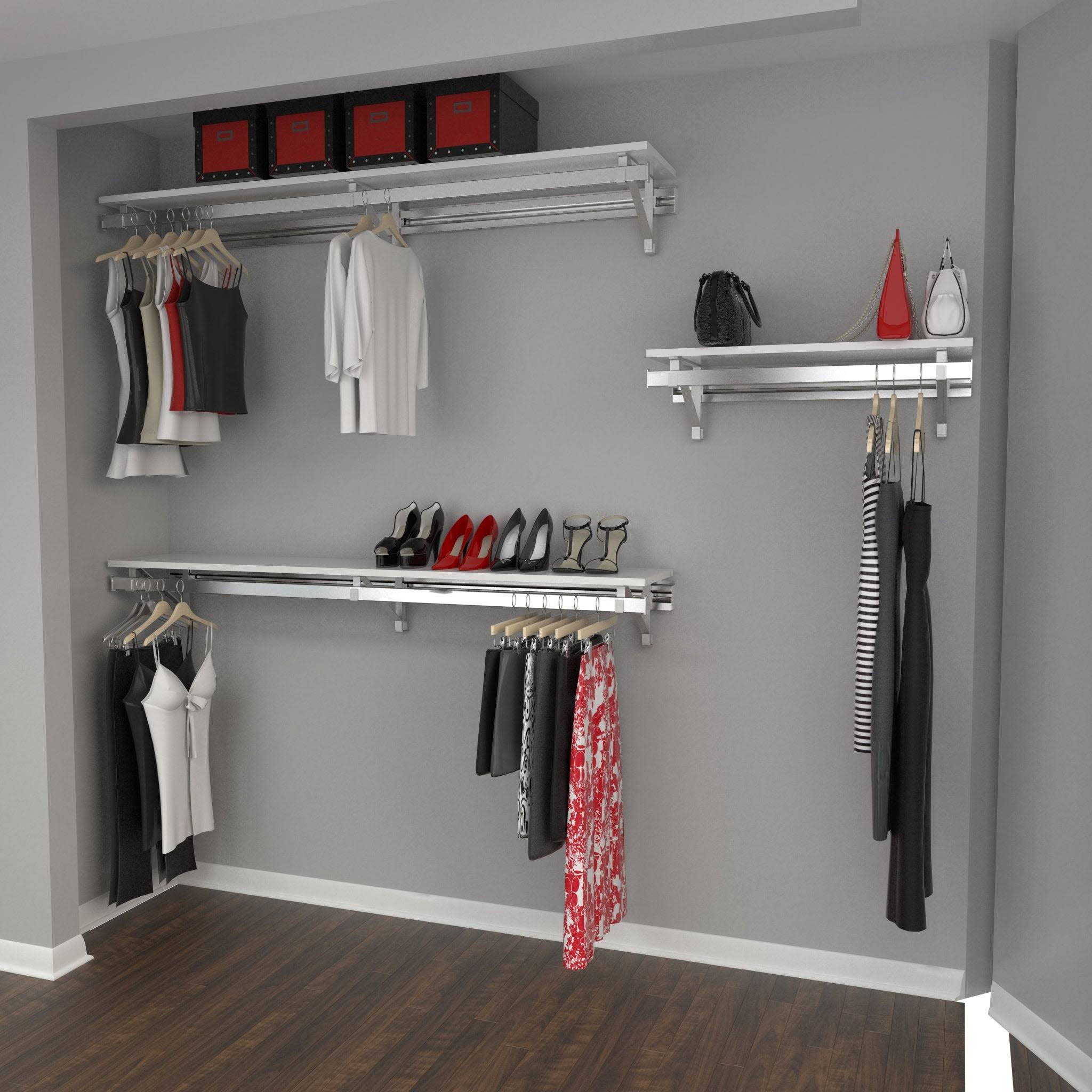 Arrange-a-Space RCLBY Prime Closet Organizer System - 104x22 Wide - Espresso