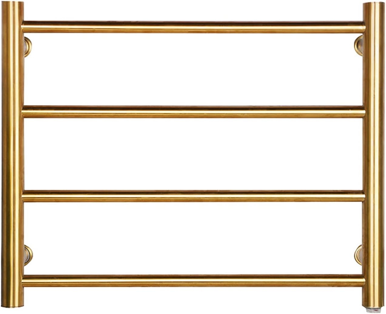 RDREAM Wall Mounted Electric Towel Warmer, 4/12-Bar Electric Warming Towel Rack for Home Bathroom, 304 Stainless Steel, Hardwired and Plug in Options, Brushed Gold,1,L