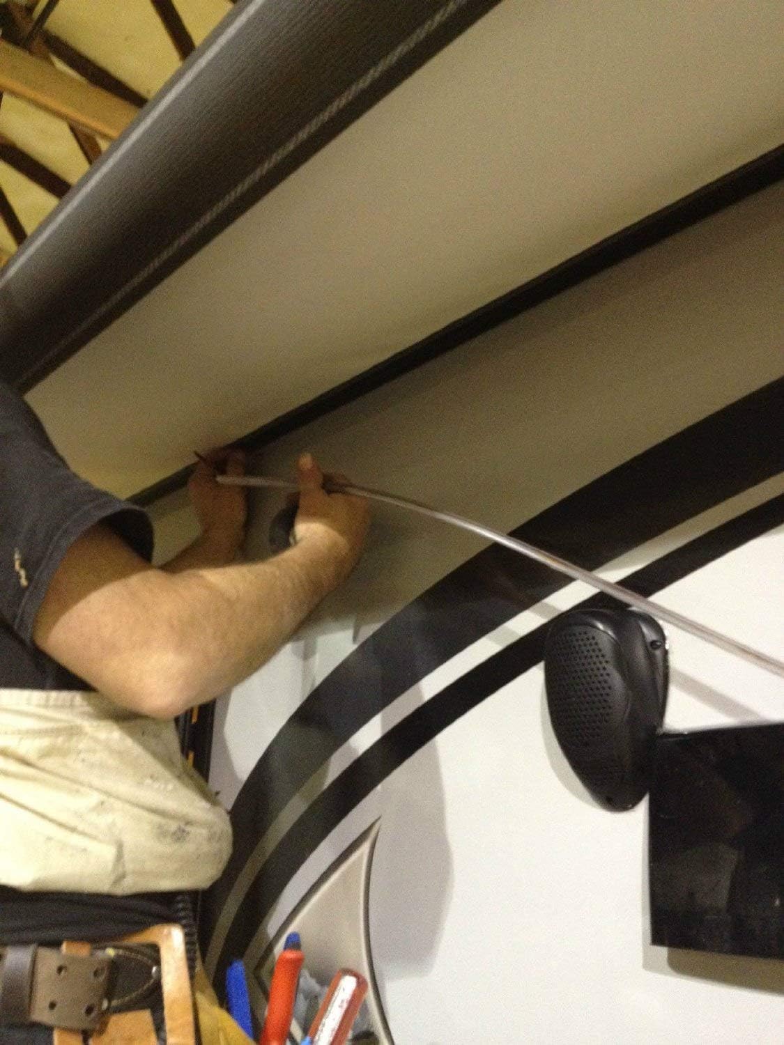 RecPro RV Blue LED Awning Party Light 12V | Mounting Channel | Black PCB (16')