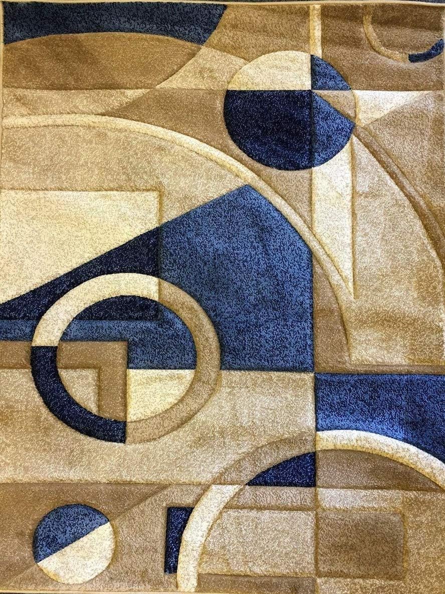 Modern Contemporary 400,000 Point Abstract Area Rug Blue Contempo Design 322 Blue (8 Feet X 10 Feet 6 Inch )