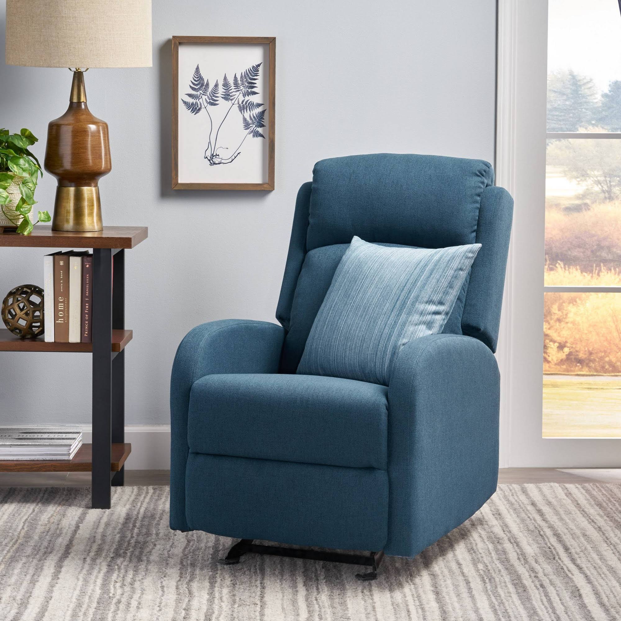 Christopher Knight Home Avaa Recliner, Navy Blue + Black