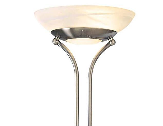 George Kovacs P256-084 2 Light Torchiere w/Reading Lamp Brushed Nickel