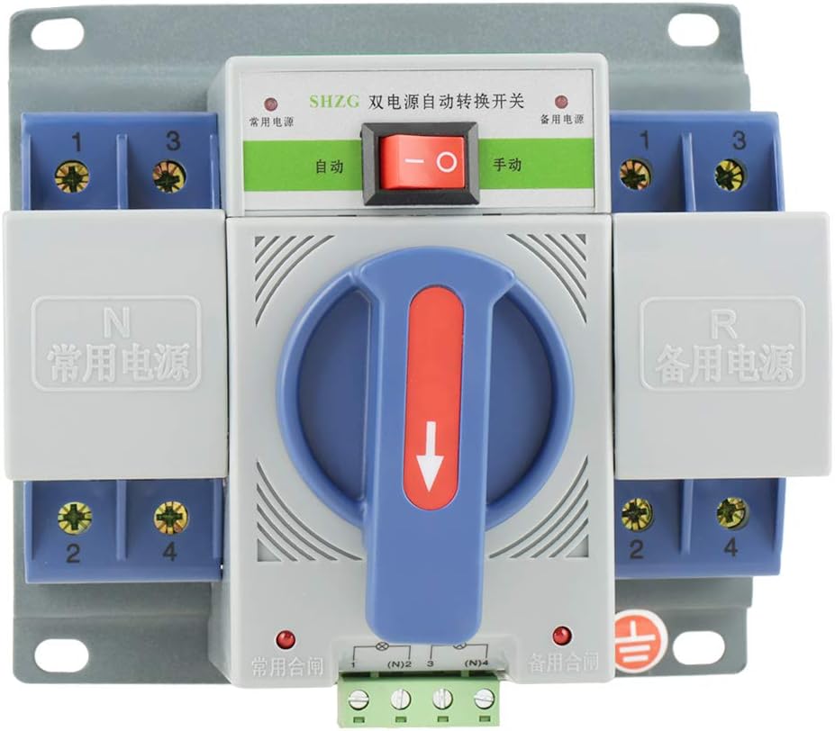 220V 63A Transfer Switch Mini Dual Electronic Power Automatic Circuit Breaker (4P) Pack of 2