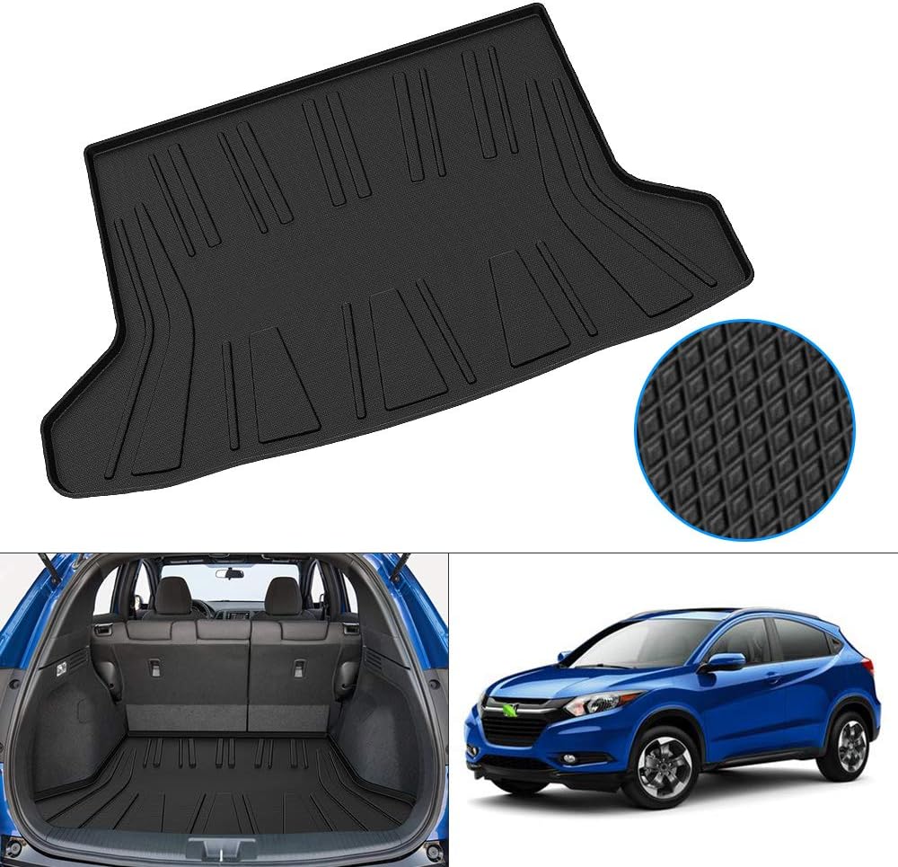 KUST Custom Fit Cargo Mat for Honda HRV 2016 2017 2018 2019 2020 2021 2022 HR-V Cargo Liner Rubber All Weather Trunk Floor Mat Black